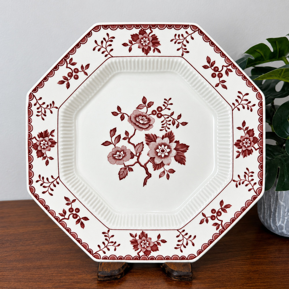 Vintage Nikko Bittersweet Dinner Plate 10 1/2" Japan Floral Hexagon